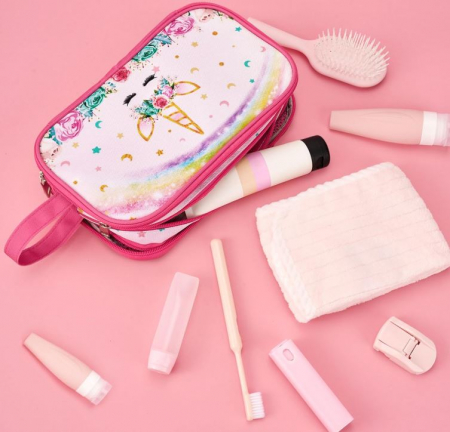 Geanta de toaleta pentru fete WAWSAM, model cu unicorn, roz [7]