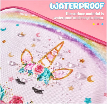Geanta de toaleta pentru fete WAWSAM, model cu unicorn, roz [6]