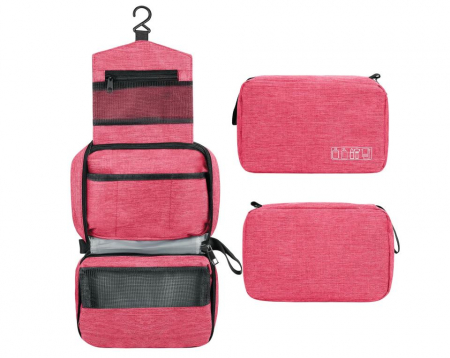 Sport & Activitati in aer liber - Geantă de toaletă Simpolor, cu cârlig pentru agățat, roz