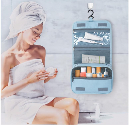 Geanta de toaleta suspendata pliabila AiQInu, unisex, albastru - RESIGILAT [3]