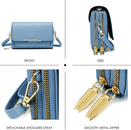 Geanta de umar crossbody Roulens, din piele PU, albastru [3]