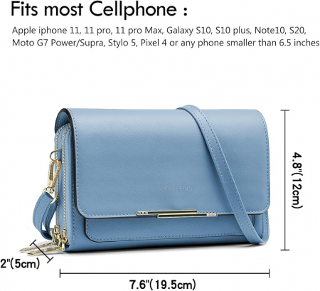 Geanta de umar crossbody Roulens, din piele PU, albastru [1]