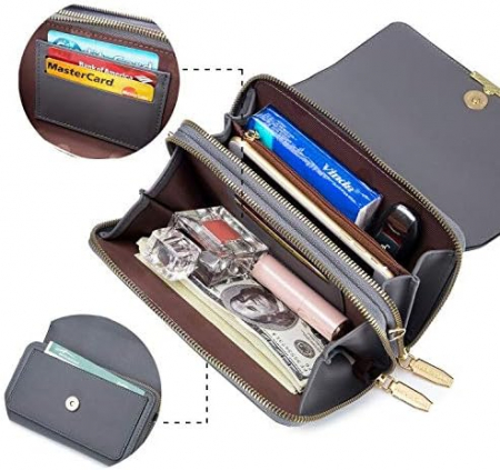 Geanta de umar crossbody Roulens, din piele PU, gri [4]