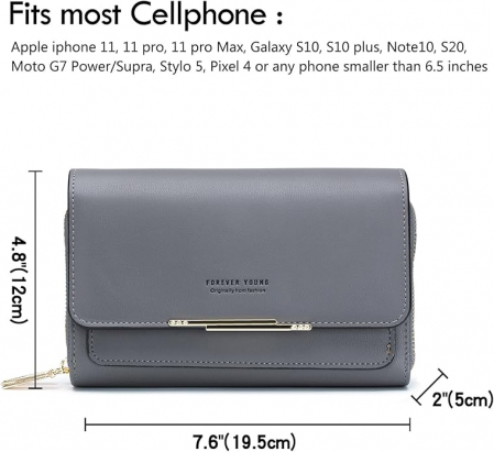 Geanta de umar crossbody Roulens, din piele PU, gri [3]