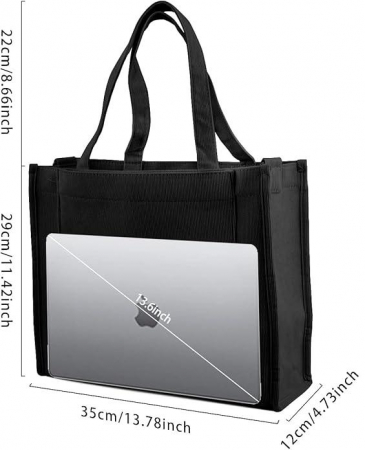 Geantă de umăr din catifea BROADREAM, neagra [2]