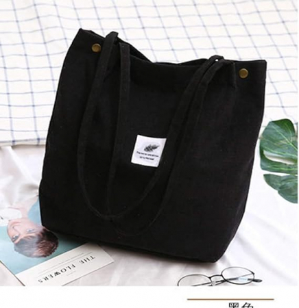 Geantă de umăr din velur Funtlend, negru [3]