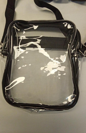 Geantă de umăr Kelepu transparentă PVC cu fermoar, 23 x 18 x 7 cm [2]