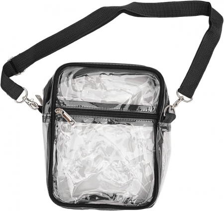 Geantă de umăr Kelepu transparentă PVC cu fermoar, 23 x 18 x 7 cm [3]