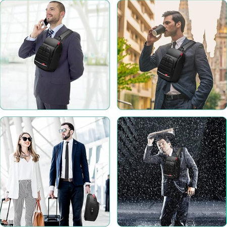 Geanta de umar pentru barbati GYakeog, negru [5]