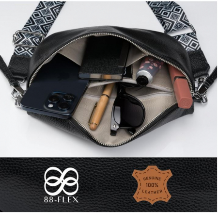 Geanta de umar pentru femei 88-FLEX, din piele, negru [4]