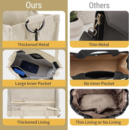 Geantă de umăr pentru femei BROADREAM, din velur, bej [4]