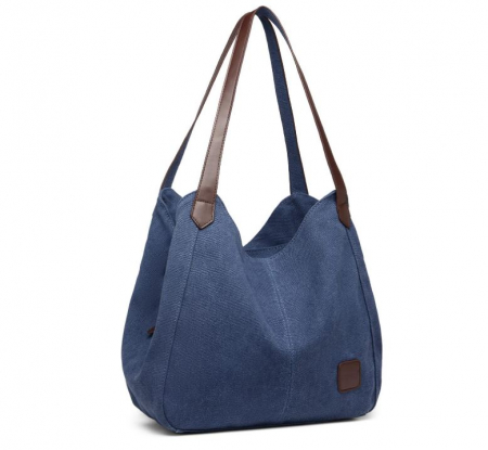 Fashion - Geanta de umar pentru femei KONO, din panza, albastru