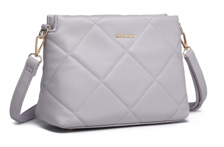 Fashion - Geanta de umar pentru femei Miss Lulu, din piele PU, gri