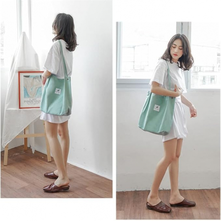 Geantă de umăr pentru femei Oukesin, 32 x 26 x 12 cm, verde [4]