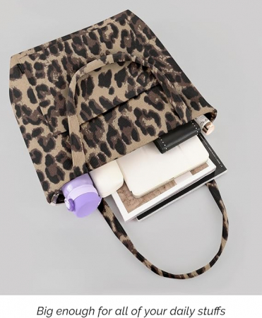 Geanta de umar pentru femei Prite, din velur, leopard print [3]