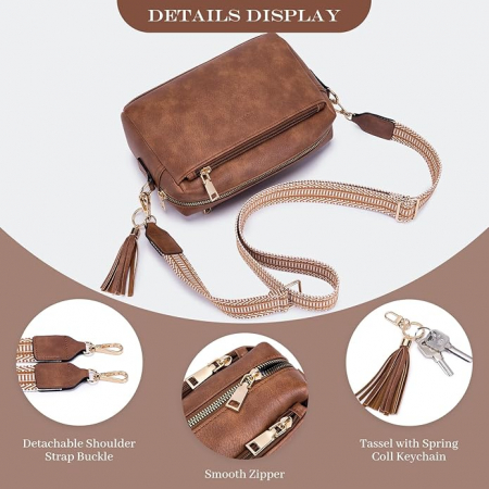 Geanta de umar pentru femei Roulens, din piele PU, 3 compartimente [5]