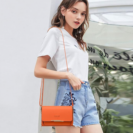 Geanta de umar pentru femei Roulens, piele PU, portocaliu [7]
