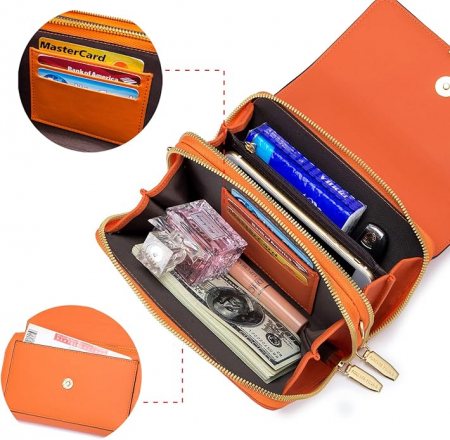 Geanta de umar pentru femei Roulens, piele PU, portocaliu [4]