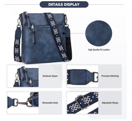 Geantă de umăr Roulens Fashion pentru femei, curea lată reglabilă [5]