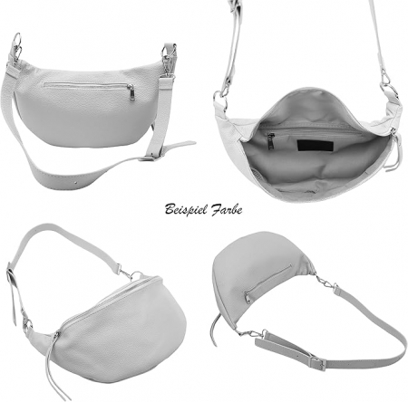 Geantă de umar si talie SH Leder Greta G747 de damă, din piele naturală, 37 x 21 cm, alba [4]