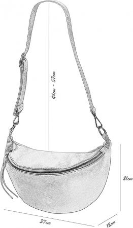 Geantă de umar si talie SH Leder Greta G747 de damă, din piele naturală, 37 x 21 cm, alba [3]