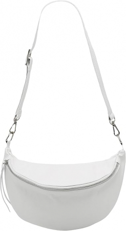 Geantă de umar si talie SH Leder Greta G747 de damă, din piele naturală, 37 x 21 cm, alba [1]