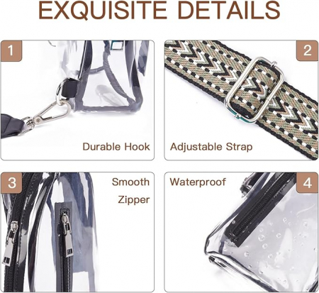 Geanta de umar Telena, transparentă, unisex [2]