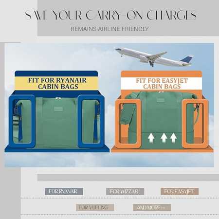 Geanta de voiaj Hayayu Ryanair, 40 x 20 x 25 cm, verde [1]