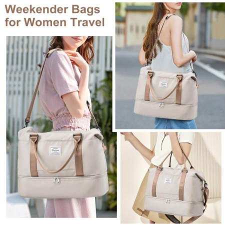 Geanta de voiaj HPLQQ, 45 x 36 x 20 cm, bej [2]