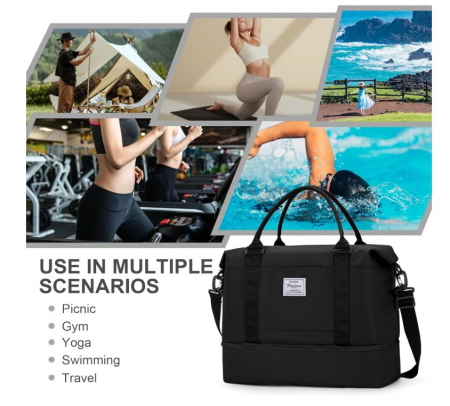 Geanta de voiaj HYC00, 45 x 36 x 20 cm, negru - RESIGILAT [5]