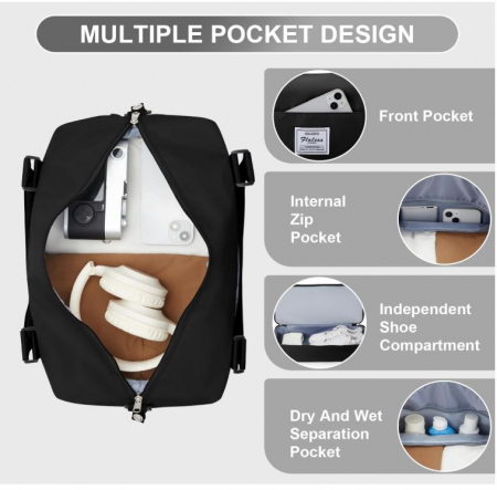 Geanta de voiaj HYC00, 45 x 36 x 20 cm, negru - RESIGILAT [3]