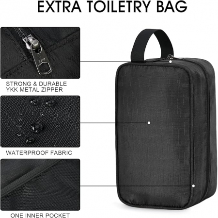 Geantă de voiaj Lubardy, impermeabilă, pliabilă, capacitate mare de 65L, neagră [7]