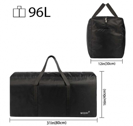 Geanta de voiaj mare WEERY, impermeabila, pliabila, neagra, 96L [1]