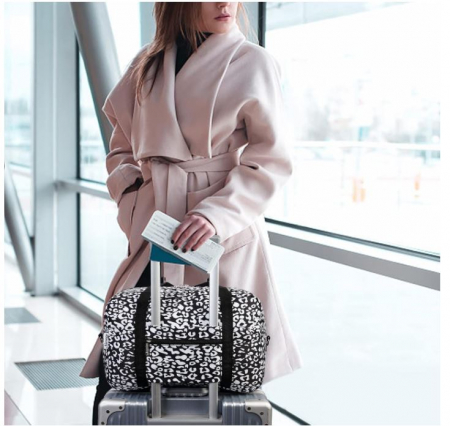 Geanta de voiaj Narwey 3201 Ryanair, 40 x 19 x 25 cm, leopard alb/negru [5]