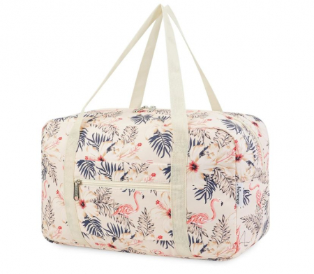 Sport & Activitati in aer liber - Geanta de voiaj Narwey Ryanair, 40 x 19 x 25 cm, alb, model flamingo