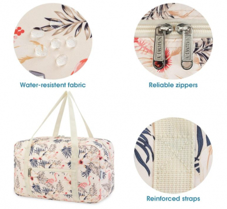 Geanta de voiaj Narwey Ryanair, 40 x 19 x 25 cm, alb, model flamingo [2]