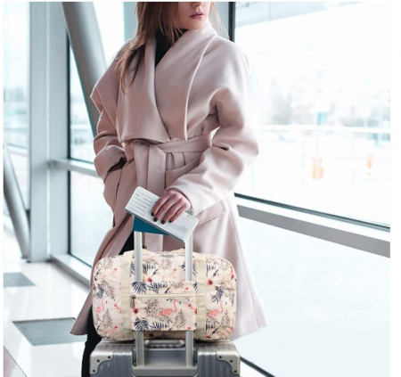 Geanta de voiaj Narwey Ryanair, 40 x 19 x 25 cm, alb, model flamingo [5]