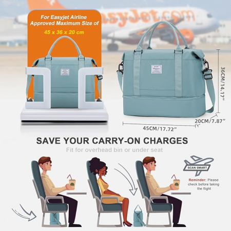 Geanta de voiaj/sport WEPLAN, 45 x 36 x 20 cm, verde [3]