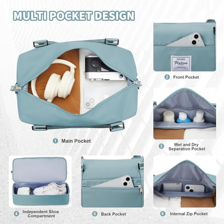 Geanta de voiaj/sport WEPLAN, 45 x 36 x 20 cm, verde [4]