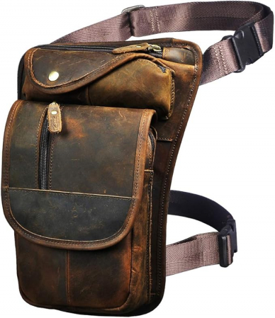 Geanta din piele naturala pentru barbati Le'aokuu 3112, maro [0]