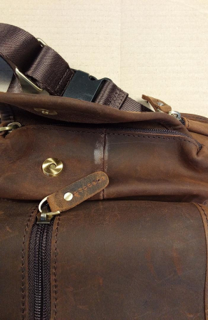 Geanta din piele naturala pentru barbati Le'aokuu 3112, maro [3]