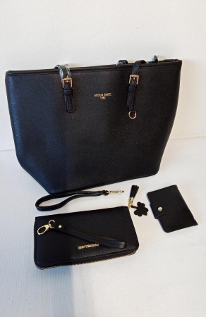 Geantă elegantă de umăr pentru femei URAQT, din piele PU, negru [1]