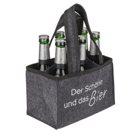 Bucatarie & Servire - Geanta pentru 6 sticle de 0.33L/0.5L MIJOMA, 15 x 24 x 14cm, gri