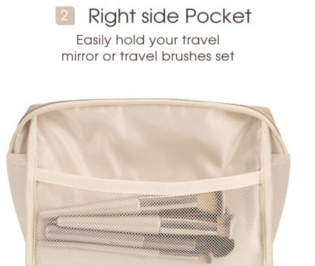 Geanta pentru cosmetice Narwey, din piele PU, maro [2]