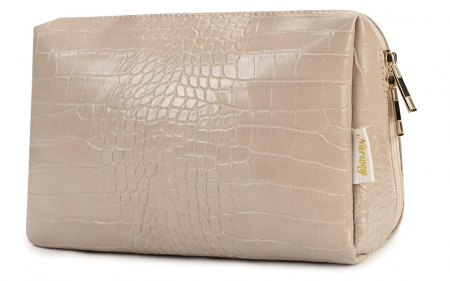 Fashion - Geanta pentru cosmetice Narwey, din piele PU, maro