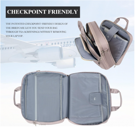 Geantă pentru laptop de 17,3 inchi (44 cm) EMPSIGN pentru femei, servietă, cu buzunare RFID, roz [5]