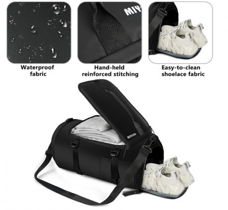 Geantă sport/fitness unisex MIYCOO, neagră [5]