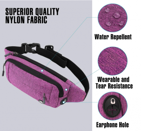 Geantă sport tip borseta de talie WATERFLY, violet [5]