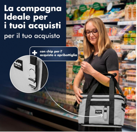 Geanta termoizolanta pentru pranz Five Dots, racire pana la 12 ore, 17L, gri [5]