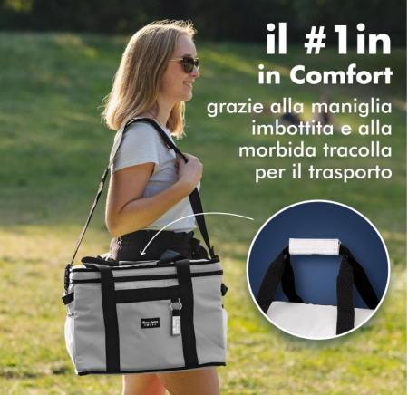 Geanta termoizolanta pentru pranz Five Dots, racire pana la 12 ore, 17L, gri [4]